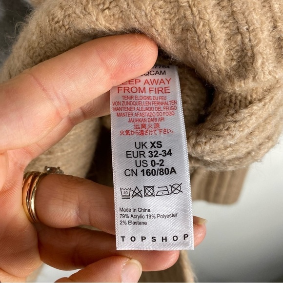 TopShop Striped Ribbed Knit Super Soft Crewneck Pullover Sweater Top Size 0-2 - Picture 4 of 5